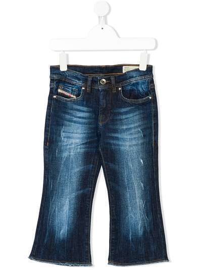 Diesel Kids frayed bootcut jeans