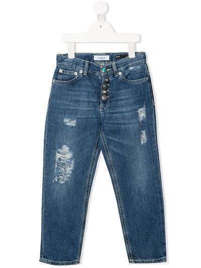 Dondup Kids укороченные джинсы с эффектом потертости