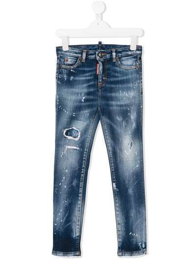 Dsquared2 Kids paint splattered jeans