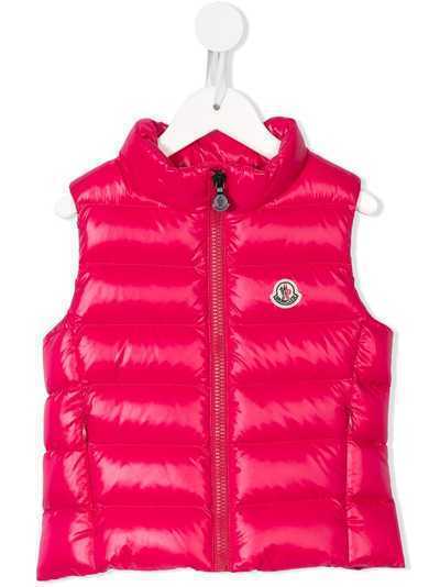 Moncler Kids дутый жилет с нашивкой-логотипом