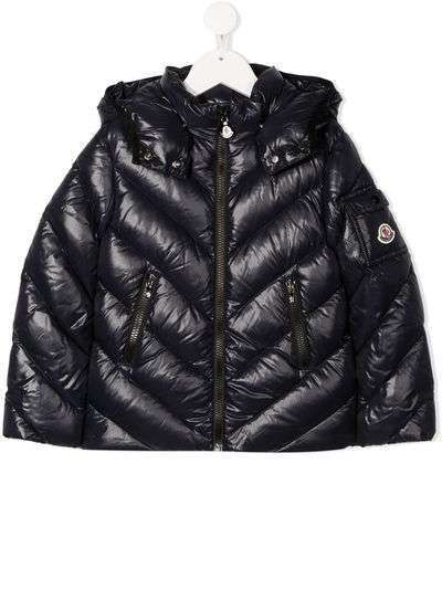 Moncler Kids пуховик с нашивкой-логотипом