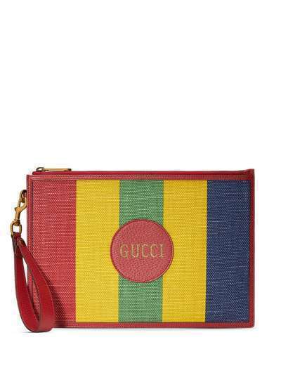 Gucci полосатый клатч с логотипом