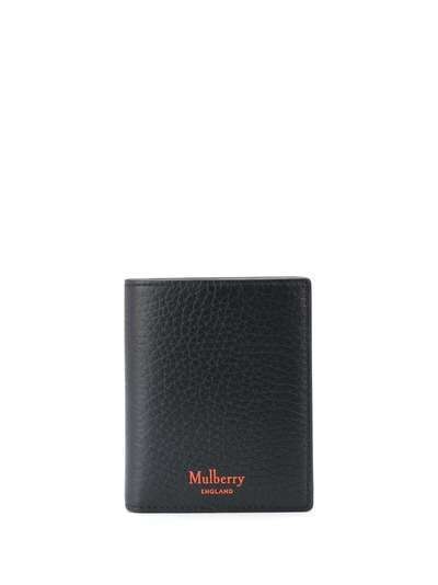 Mulberry trifold heavy grain leather wallet with contrast lining