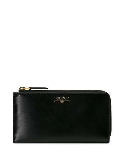 Gucci кошелек с круговой молнией и архивным логотипом
