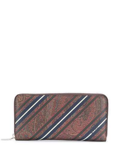 Etro полосатый кошелек с принтом пейсли