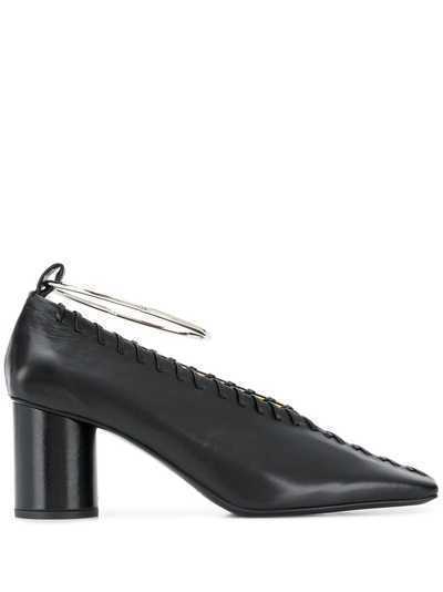Jil Sander туфли с браслетом на щиколотку и декоративной строчкой