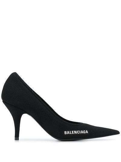Balenciaga туфли-лодочки с заостренным носком и логотипом