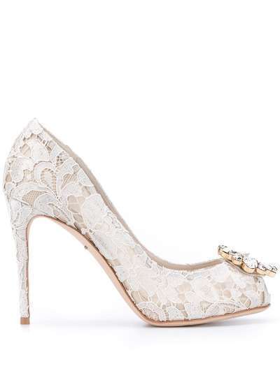 Dolce & Gabbana кружевные туфли-лодочки с кристаллами