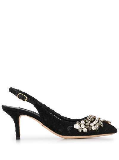 Dolce & Gabbana кружевные туфли с ремешком на пятке