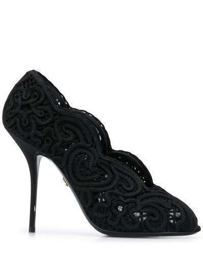 Dolce & Gabbana туфли-лодочки с вышивкой и открытым носком