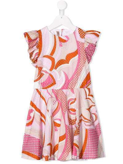 Emilio Pucci Junior платье с цветочным принтом и оборками