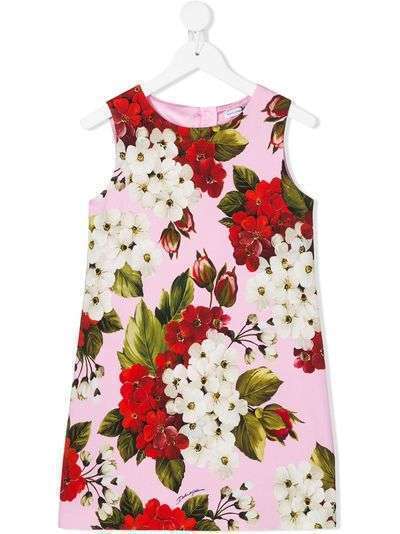 Dolce & Gabbana Kids платье-трапеция без рукавов с цветочным принтом