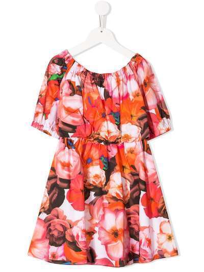 Msgm Kids платье с цветочным принтом