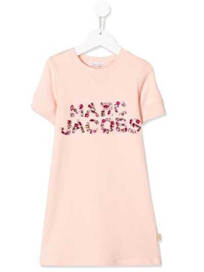 The Marc Jacobs Kids платье-футболка с декорированным логотипом