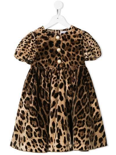Dolce & Gabbana Kids платье с леопардовым принтом