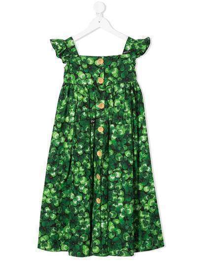 Dolce & Gabbana Kids платье с принтом Clover Leaf