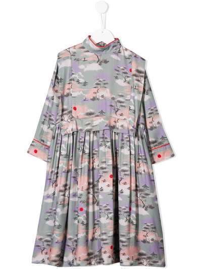 Raspberry Plum платье с высоким воротником и принтом