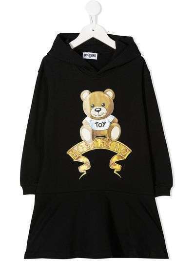 Moschino Kids платье Toy Bear с капюшоном