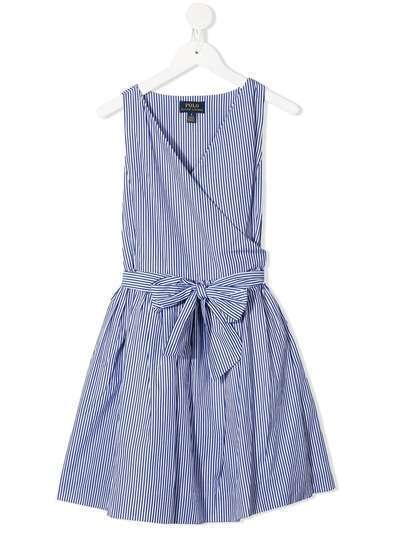 Ralph Lauren Kids полосатое платье с запахом