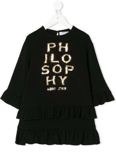 Philosophy Di Lorenzo Serafini Kids платье с длинным рукавами и логотипом
