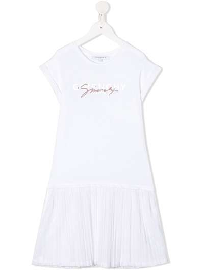 Givenchy Kids платье-футболка с сетчатой вставкой