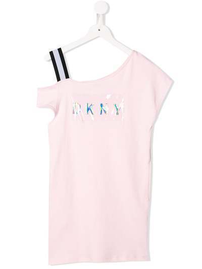 Dkny Kids платье асимметричного кроя с логотипом