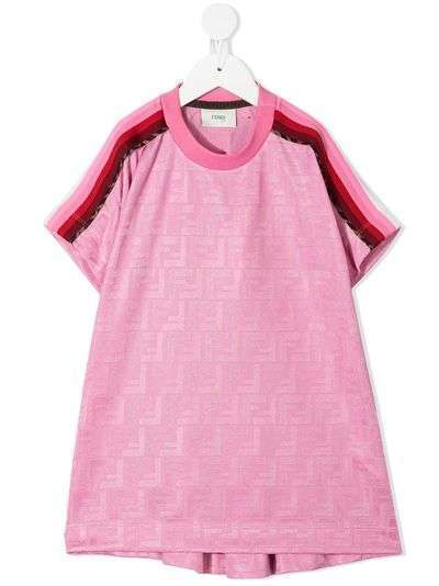Fendi Kids платье с короткими рукавами и логотипом