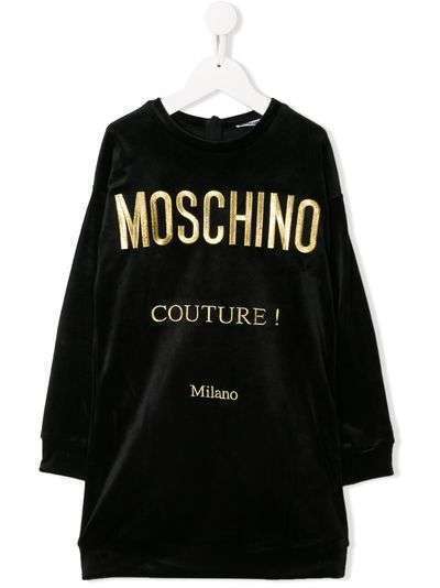 Moschino Kids платье-толстовка с вышитым логотипом