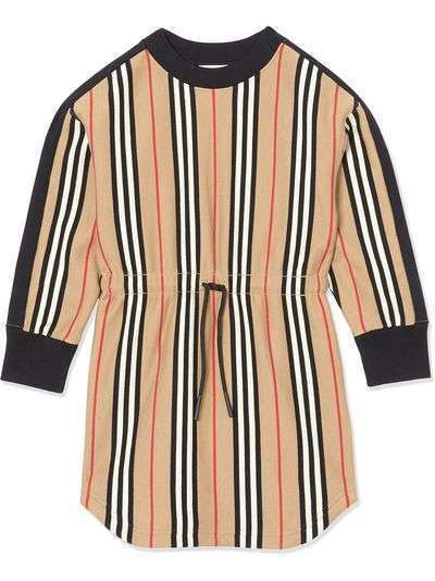 Burberry Kids платье-свитер в полоску Icon Stripe