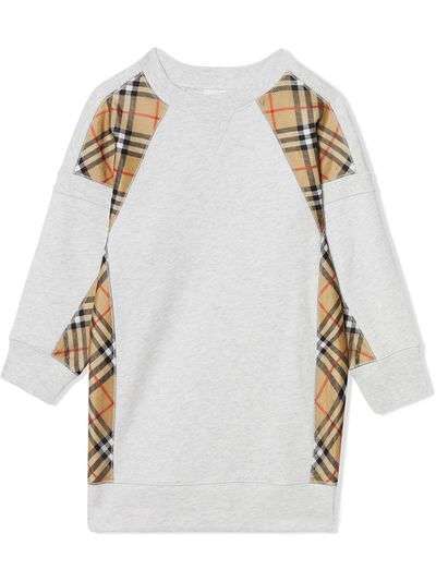 Burberry Kids платье-свитер со вставками в клетку Vintage Check