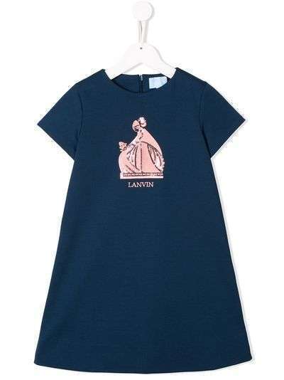 LANVIN Enfant платье-футболка с логотипом