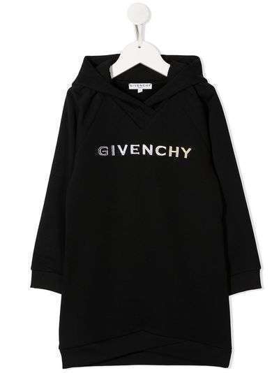 Givenchy Kids платье с капюшоном и логотипом