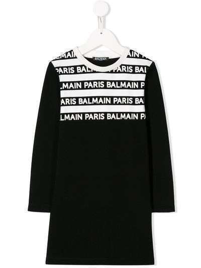 Balmain Kids платье с логотипом