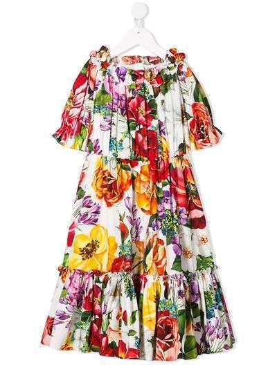 Dolce & Gabbana Kids платье миди с цветочным принтом
