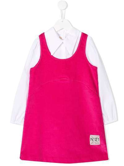 Nº21 Kids вельветовое платье-рубашка