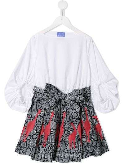 Stella Jean Kids платье миди с контрастными вставками