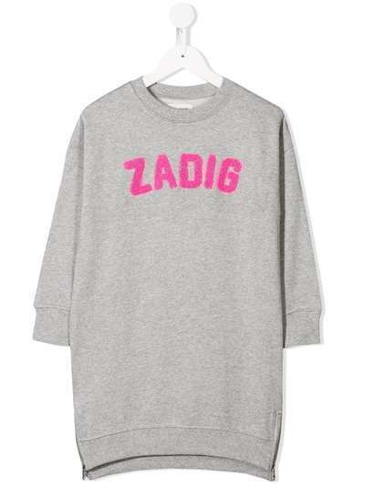 Zadig & Voltaire Kids платье-свитер с логотипом