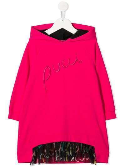 Emilio Pucci Junior платье-худи с оборками