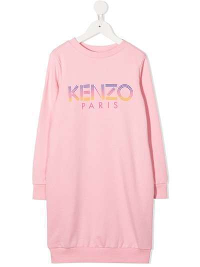 Kenzo Kids logo print cotton sweatshirt dress