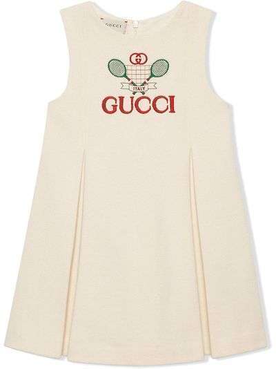 Gucci Kids платье с вышивкой Gucci Tennis