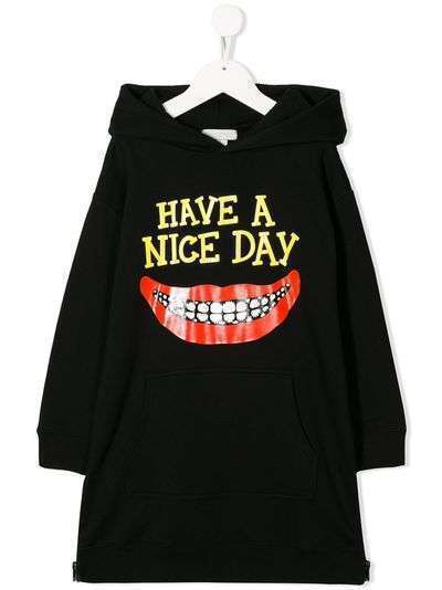 Stella McCartney Kids платье с капюшоном и принтом Nice Day