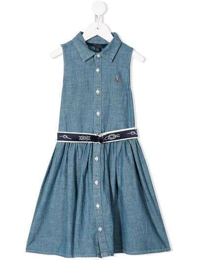 Ralph Lauren Kids платье-рубашка с поясом