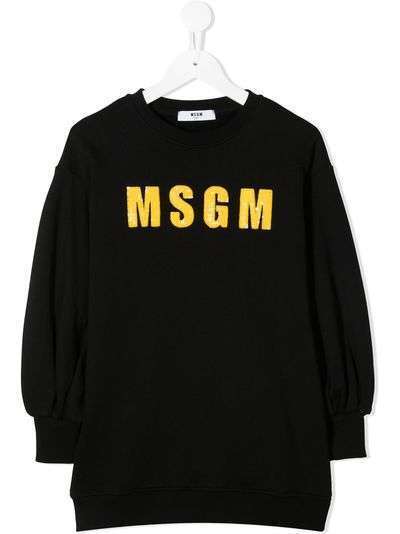 Msgm Kids платье-толстовка с логотипом и пайетками