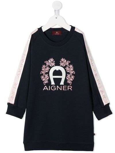 Aigner Kids платье-джемпер с логотипом