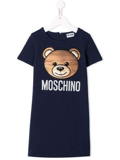 Moschino Kids платье-футболка с пайетками