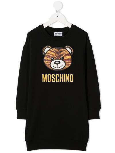 Moschino Kids платье-толстовка Teddy