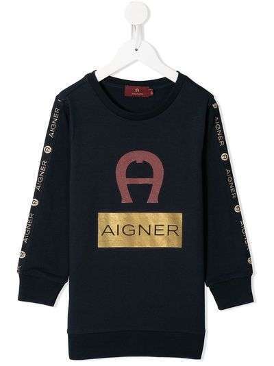 Aigner Kids свитер с длинными рукавами и логотипом