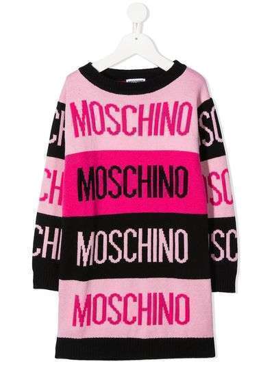 Moschino Kids трикотажное платье в стиле колор-блок
