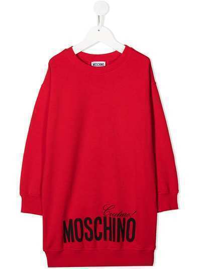 Moschino Kids платье-джемпер с вышитым логотипом