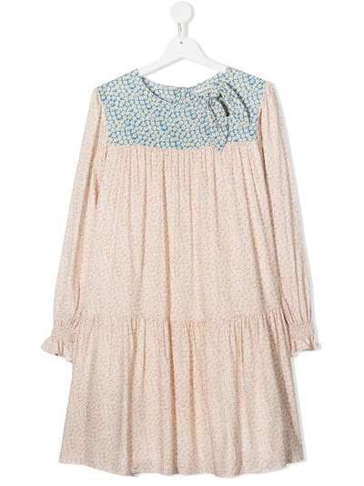 LANVIN Enfant ярусное платье с цветочным принтом